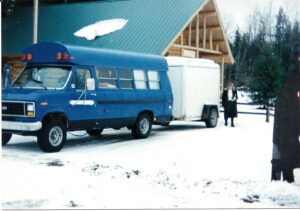 Bertha the big blue bomber bus